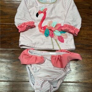 Mud Pie Pink Flamingo Kids Swim Set